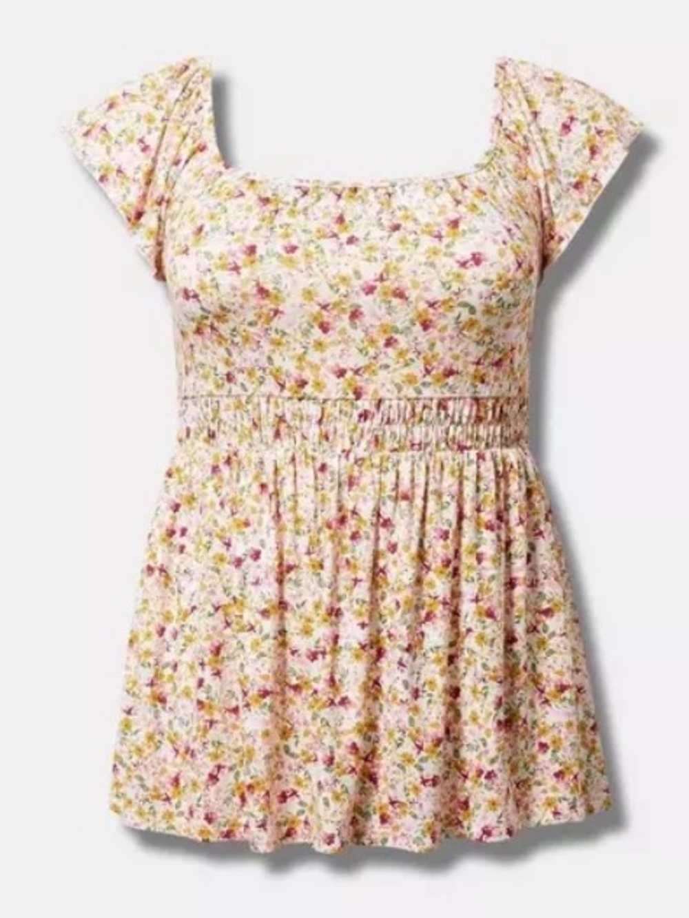 NWT Torrid Super Soft Sunshine Ditsy Floral Babydoll Tank 0 12 Large